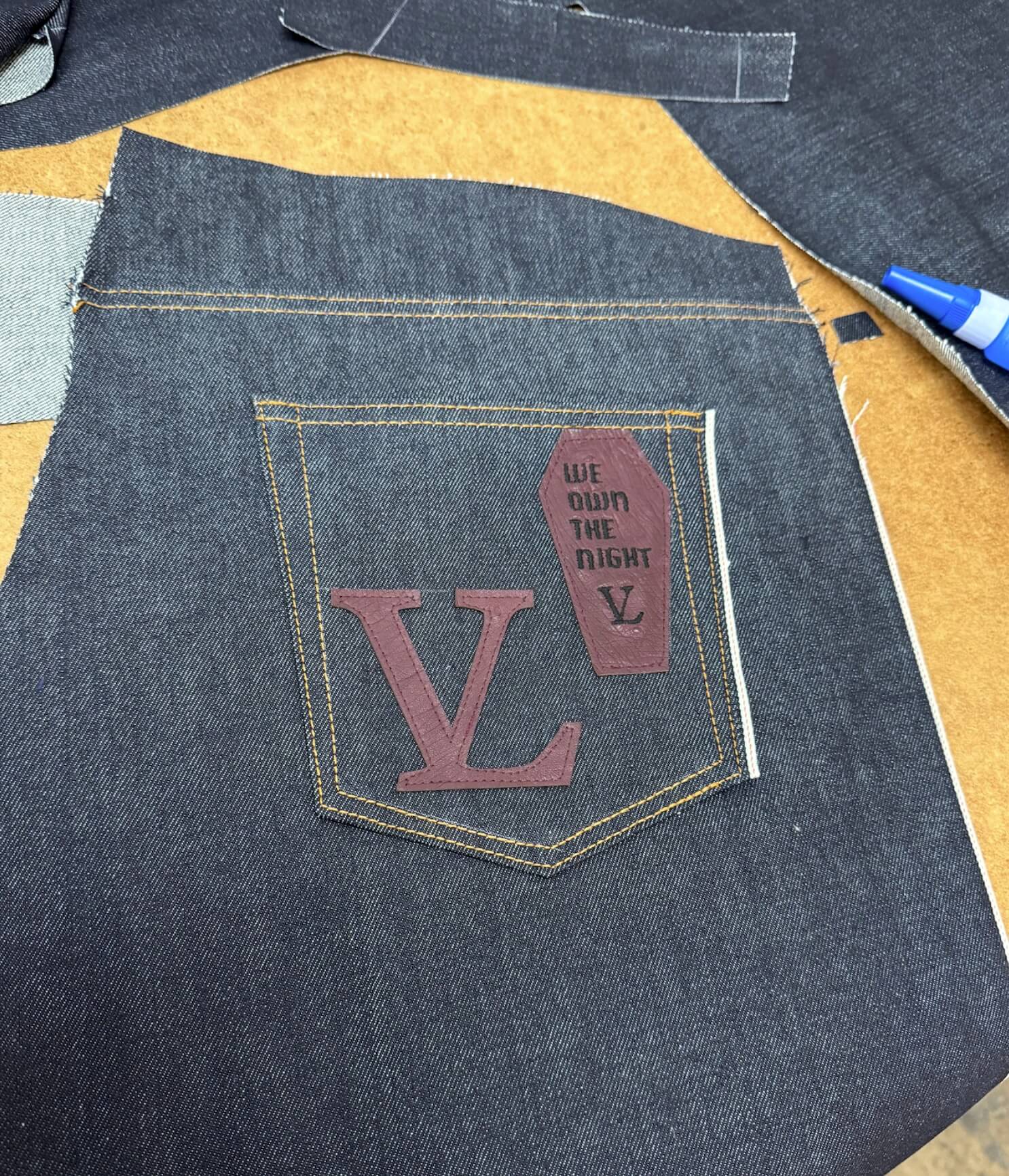 Raw selvedge denim detail
