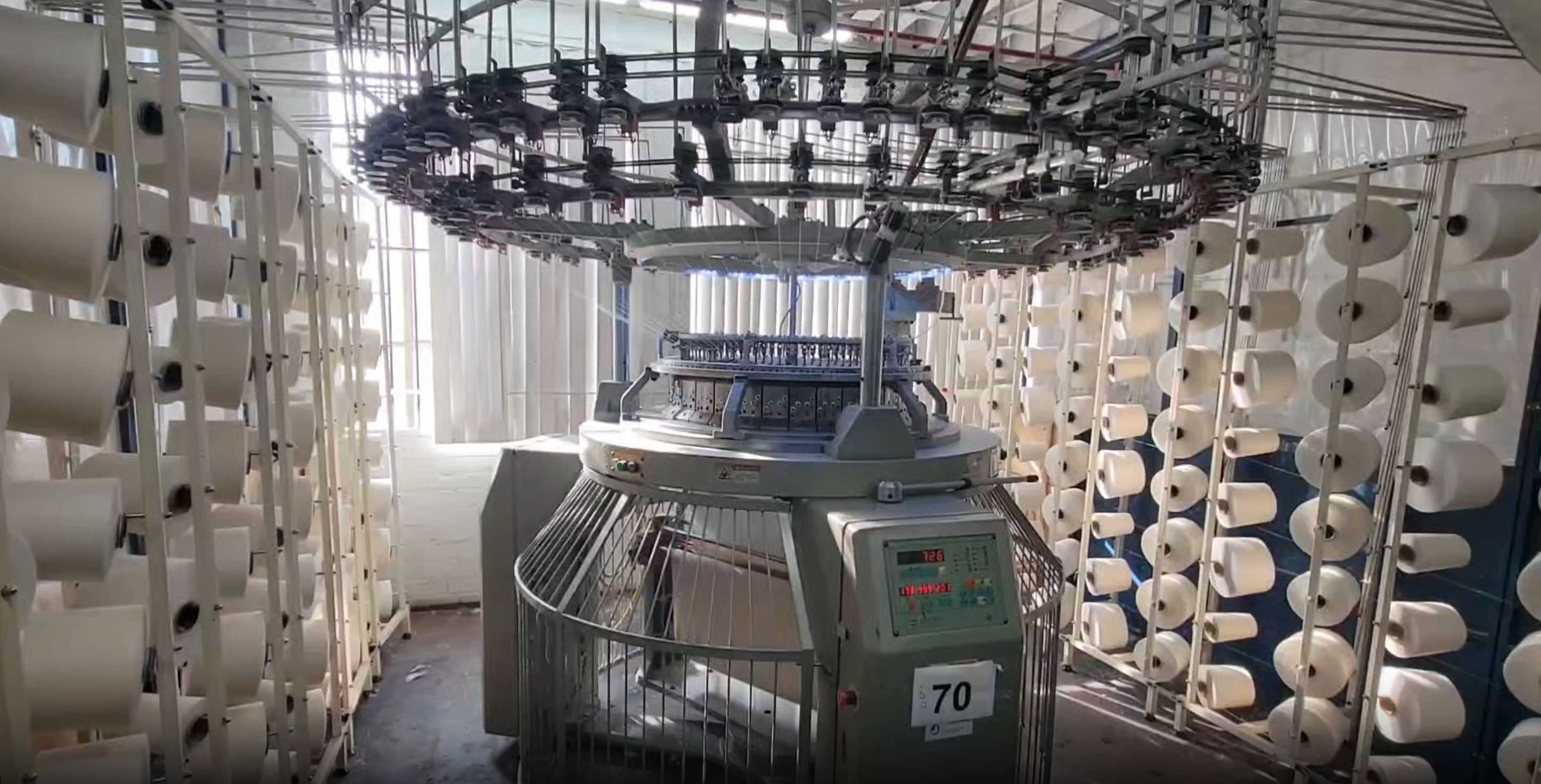 Industrial knitting machines at a sourcing partner factory